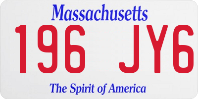 MA license plate 196JY6