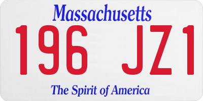 MA license plate 196JZ1