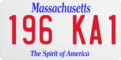MA license plate 196KA1