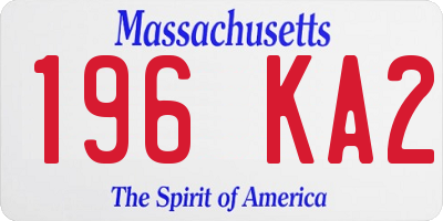 MA license plate 196KA2
