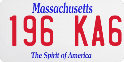 MA license plate 196KA6
