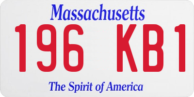 MA license plate 196KB1