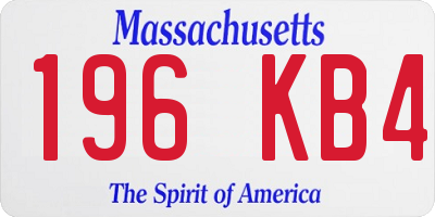 MA license plate 196KB4