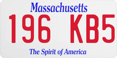 MA license plate 196KB5