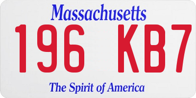 MA license plate 196KB7