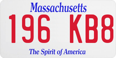 MA license plate 196KB8
