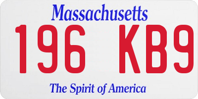 MA license plate 196KB9