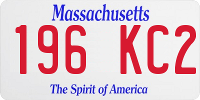 MA license plate 196KC2