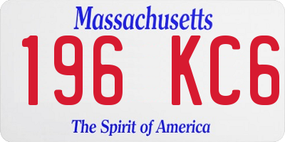 MA license plate 196KC6