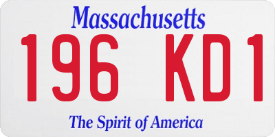 MA license plate 196KD1