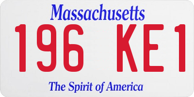 MA license plate 196KE1