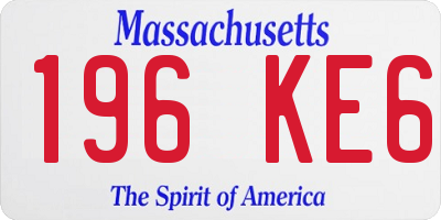 MA license plate 196KE6