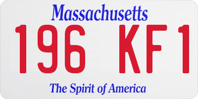 MA license plate 196KF1