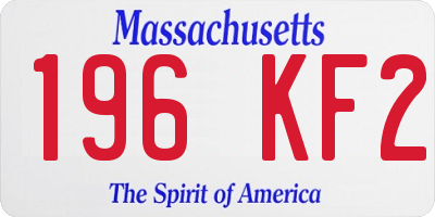 MA license plate 196KF2
