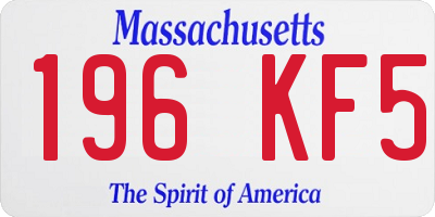 MA license plate 196KF5
