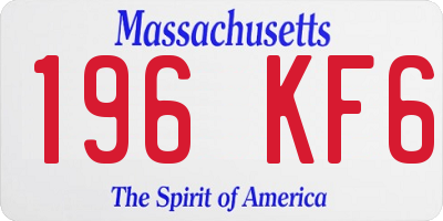 MA license plate 196KF6