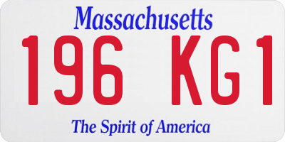 MA license plate 196KG1