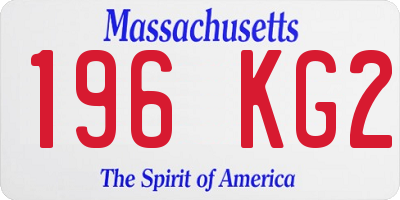 MA license plate 196KG2