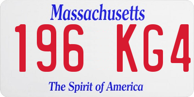 MA license plate 196KG4