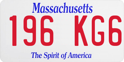 MA license plate 196KG6