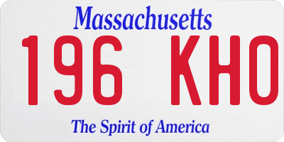 MA license plate 196KH0