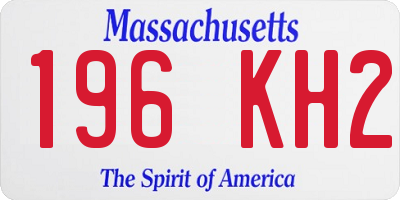 MA license plate 196KH2