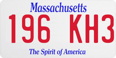 MA license plate 196KH3