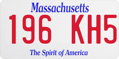 MA license plate 196KH5