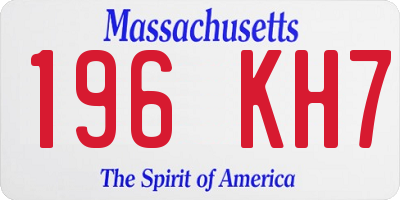 MA license plate 196KH7