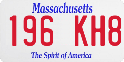 MA license plate 196KH8