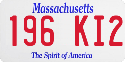 MA license plate 196KI2
