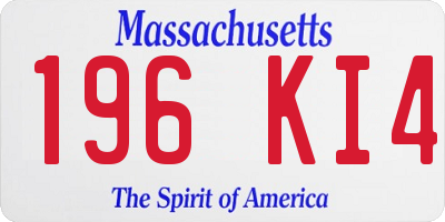MA license plate 196KI4