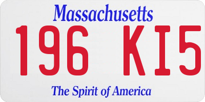 MA license plate 196KI5