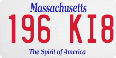 MA license plate 196KI8