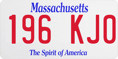 MA license plate 196KJ0