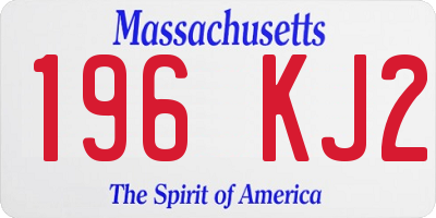 MA license plate 196KJ2