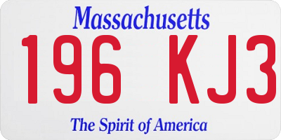 MA license plate 196KJ3