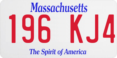 MA license plate 196KJ4