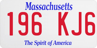 MA license plate 196KJ6