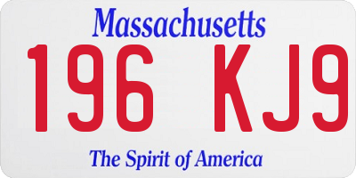 MA license plate 196KJ9