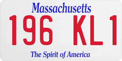MA license plate 196KL1