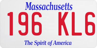 MA license plate 196KL6