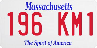 MA license plate 196KM1