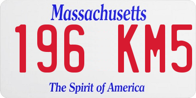 MA license plate 196KM5