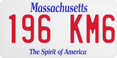 MA license plate 196KM6