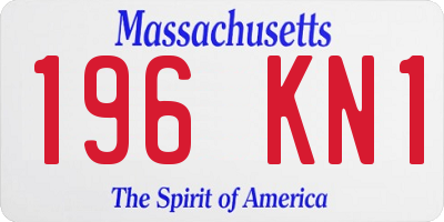 MA license plate 196KN1
