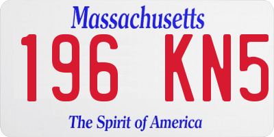 MA license plate 196KN5
