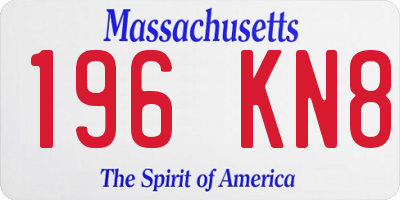 MA license plate 196KN8