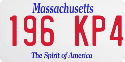 MA license plate 196KP4