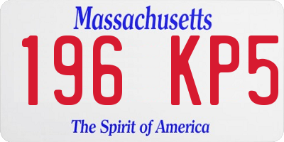 MA license plate 196KP5